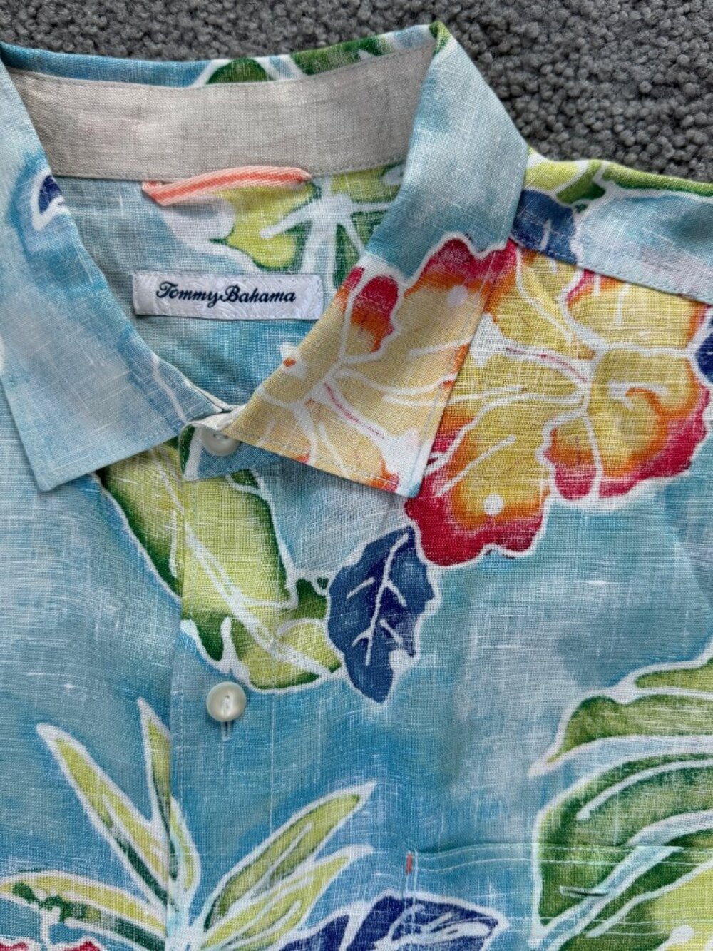 Tommy Bahama Fiesta Keys Linen Shirt - color "Blue Crush" - Men's Size L - NWOT - Picture 3 of 12